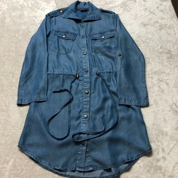 Alison Andrews Lightweight Denim Long Sleeve Dress Size Small - Picture 3 of 10